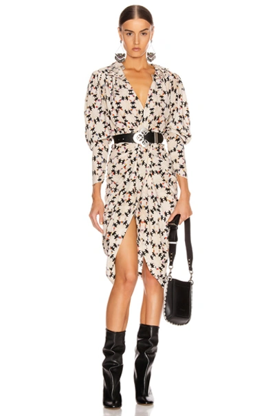 Shop Isabel Marant Blandine Dress In Abstract,neutral In Ecru