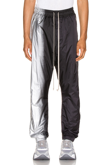 metallic track pants