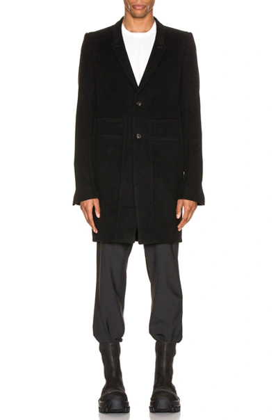 Rick Owens Extreme Soft Peacoat In Black | ModeSens