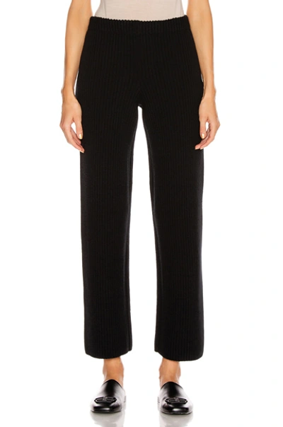 Shop Balenciaga Rib Wide Leg Pant In Black