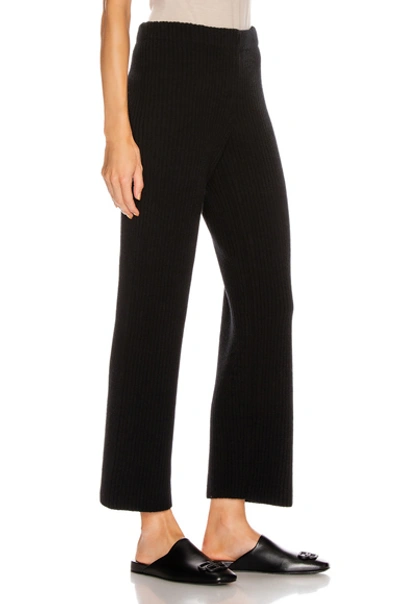 Balenciaga Black Wool Front Pleat Trousers In Black