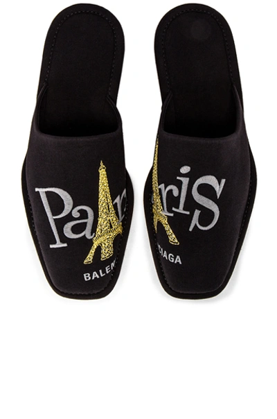 Shop Balenciaga Cosy Eiffel Tower Slipper In Black,metallic,yellow