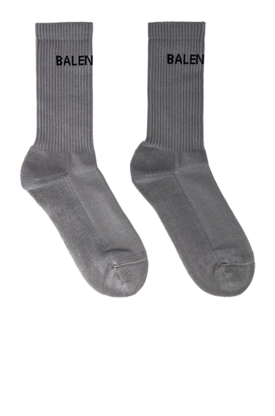 Shop Balenciaga Tennis Socks In Gray In Lead & Black