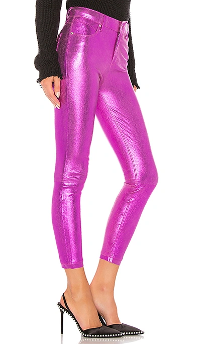 Shop Rta Madrid Leather Pant In Magenta
