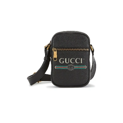 Shop Gucci Print Shoulder Bag In Black