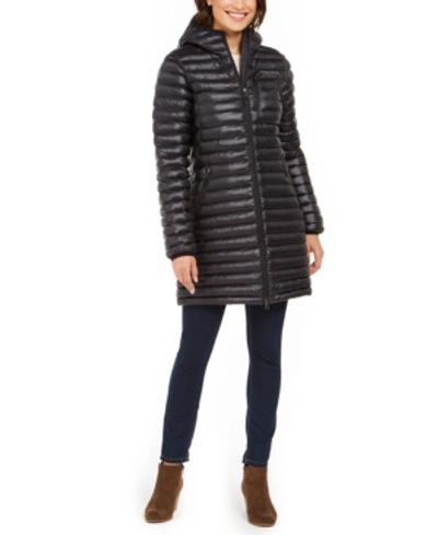 Shop Marmot Women's Long Avant Featherless Hooded Jacket In Black