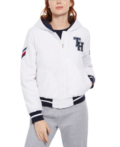 Tommy Hilfiger Sport Varsity Hoodie Jacket In Ivory | ModeSens