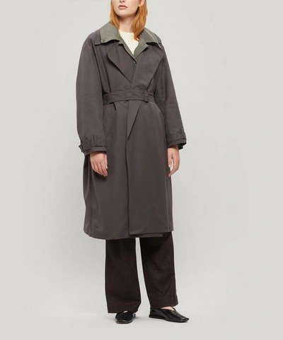 Shop Low Classic Double Cotton-blend Trench Coat In Grey