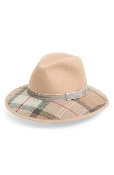 Shop Barbour Thornhill Fedora In Sand/ Taupe/ Pink