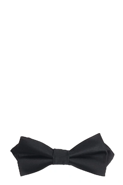 Shop Balmain Tie In Black Cotton
