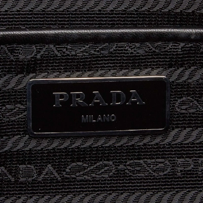 Pre-owned Prada Quilted Nylon Satchel In Black