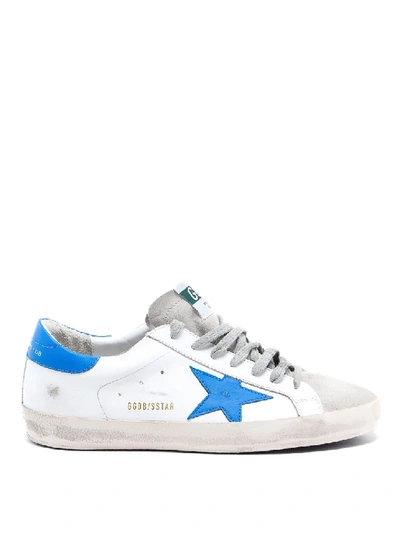 Shop Golden Goose Superstar Used Effect Leather Sneakers In White