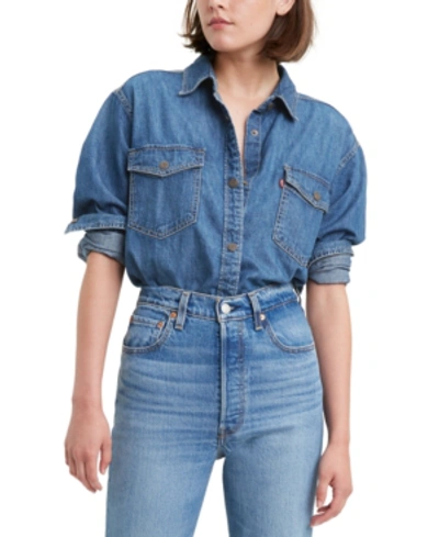 Shop Levi's Daniela Cotton Denim Shirt In Stuck With You Blue