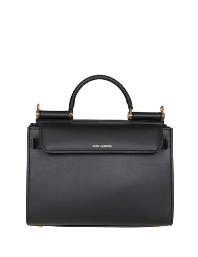 Shop Dolce & Gabbana Sicily Bag 62 Small In Calf Leather In Grey