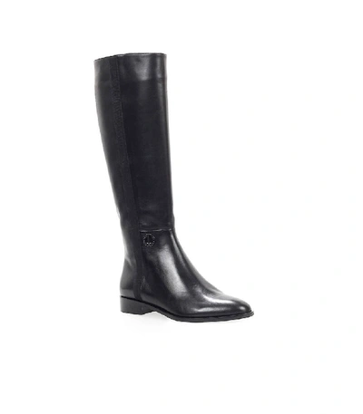 Shop Emporio Armani Black Leather High Boot