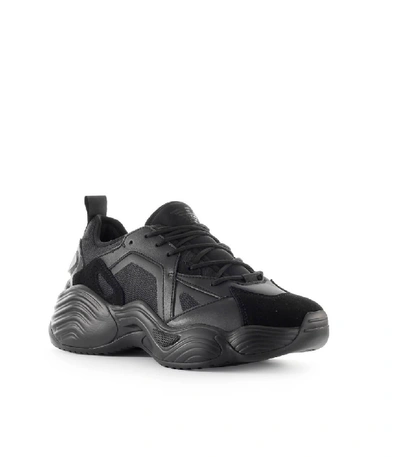 Shop Emporio Armani Angel2 Black Chunky Sneaker