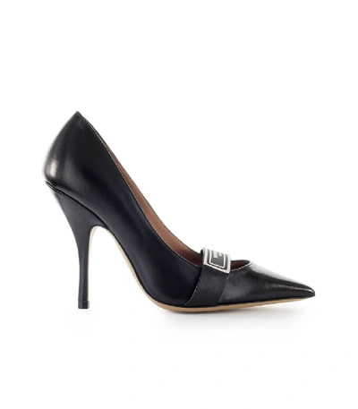 Shop Emporio Armani Black Nappa Leather Pump