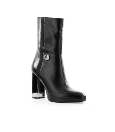 Shop Emporio Armani Black Leather Ankle Boot