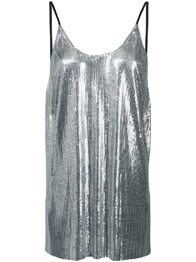Shop Paco Rabanne Silver Women's Metallic Sequin Vest In Grey