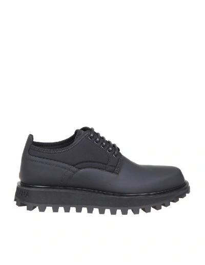 Shop Dolce & Gabbana Lace-up In Black Leather In Grey