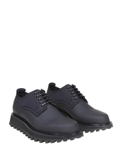 Shop Dolce & Gabbana Lace-up In Black Leather In Grey