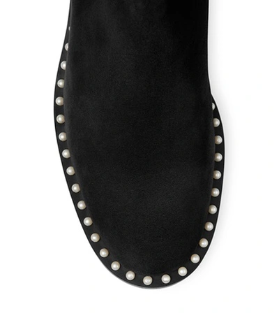 Shop Stuart Weitzman The 5050 Pearl Boot In Black Suede