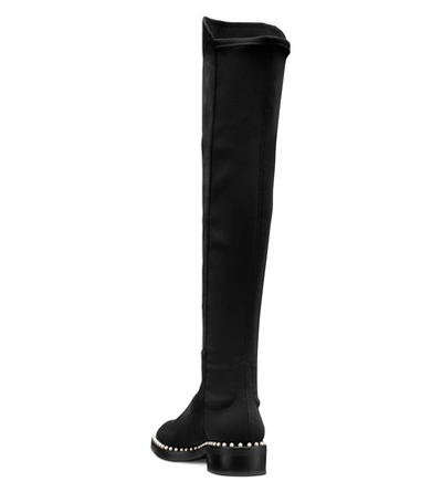 Shop Stuart Weitzman The 5050 Pearl Boot In Black Suede