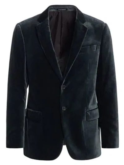Shop Emporio Armani Men's G Line Velvet Sportcoat In Dark Grey
