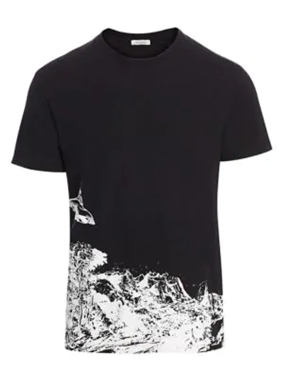 Shop Valentino X Undercover Time Traveller Cotton Tee In Black White