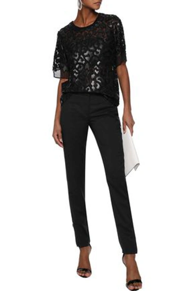 Shop Stella Mccartney Woman Vivian Wool-twill Slim-leg Pants Black