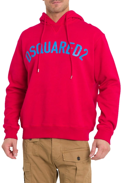Shop Dsquared2 Logoed Hoodie In Rosso