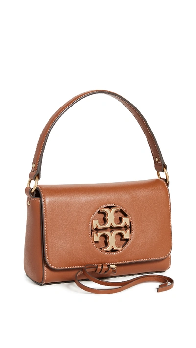 Tory Burch Miller Metal Logo Leather Flap Crossbody Bag In Aged