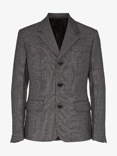 Shop Prada 'galles' Tweed-sakko In Grey
