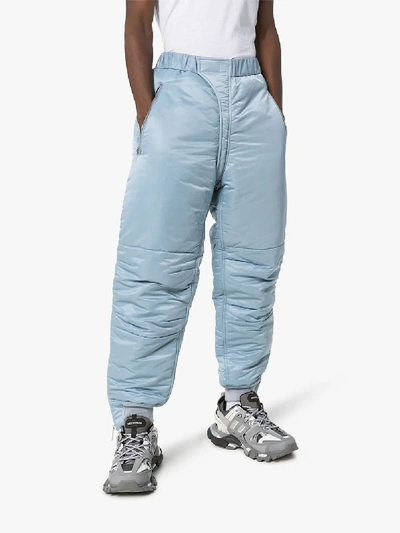 Shop Ambush Side Zip Loose Trousers In Blue