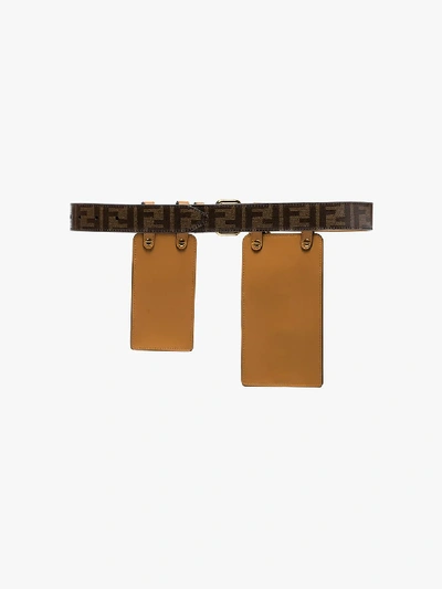 Shop Fendi Brown Ff Logo Utility Belt Bag