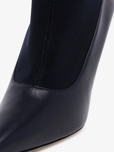 Shop Manolo Blahnik Blue Saipla 90 Knee-high Leather Boots