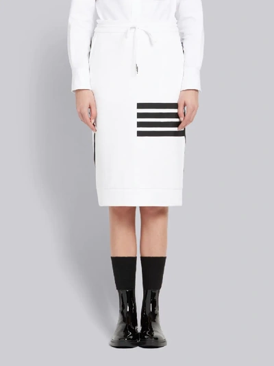 Shop Thom Browne 4-bar Stripe Skirt Suit In White