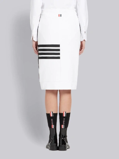 Shop Thom Browne 4-bar Stripe Skirt Suit In White