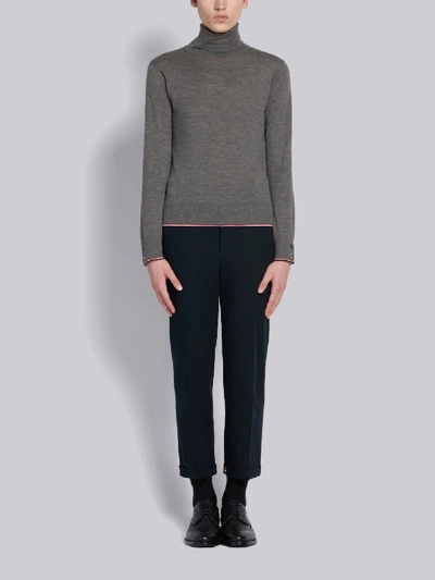Shop Thom Browne Classic Cashmere Turtleneck Pullover In Grey