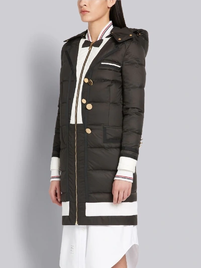 Shop Thom Browne Tuxedo-style Hooded Coat In Black