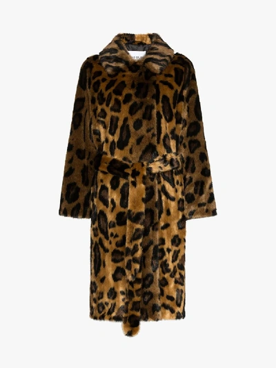 Shop Stand Studio Irina Leopard Print Coat In Brown