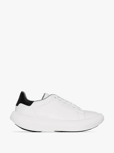 Shop Marni White Leather Low Top Sneakers