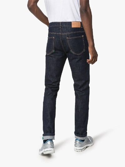 Shop Kenzo Regular Turn-up Hem Jeans In Blue