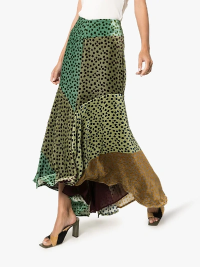 Shop Silvia Tcherassi Delilah Sky Printed Asymmetric Skirt In Green