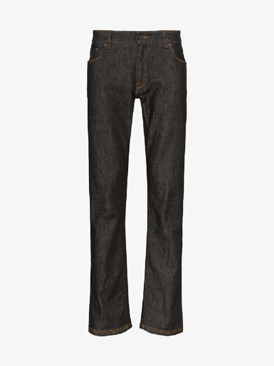 Shop Fendi Ff Pocket Slim Jeans In Black