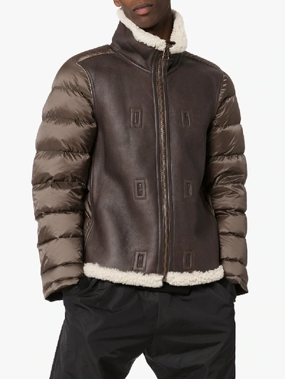 Shop Ten C Shearling Lined Suede And Quilted Liner Jacket In Brown