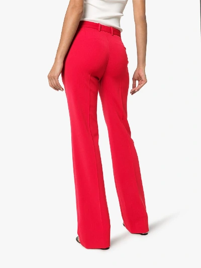 Shop Balenciaga Mid-rise Kick Flare Trousers In Red