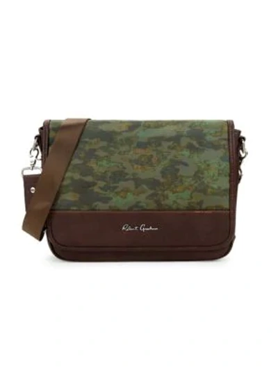 Shop Robert Graham Cormac Camo Messenger Bag In Olive