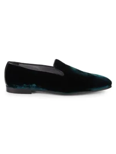 Shop To Boot New York Men's Lucca Velvet Loafers In Green