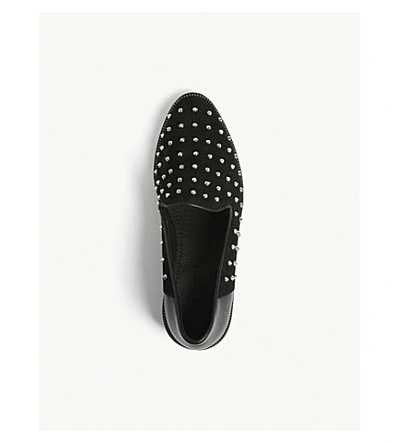 Shop The Kooples Studded Suede Loafers In Bla01